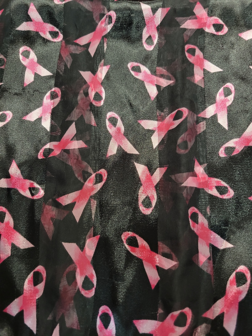 Women’s Black Scarf with Pink Ribbon Print